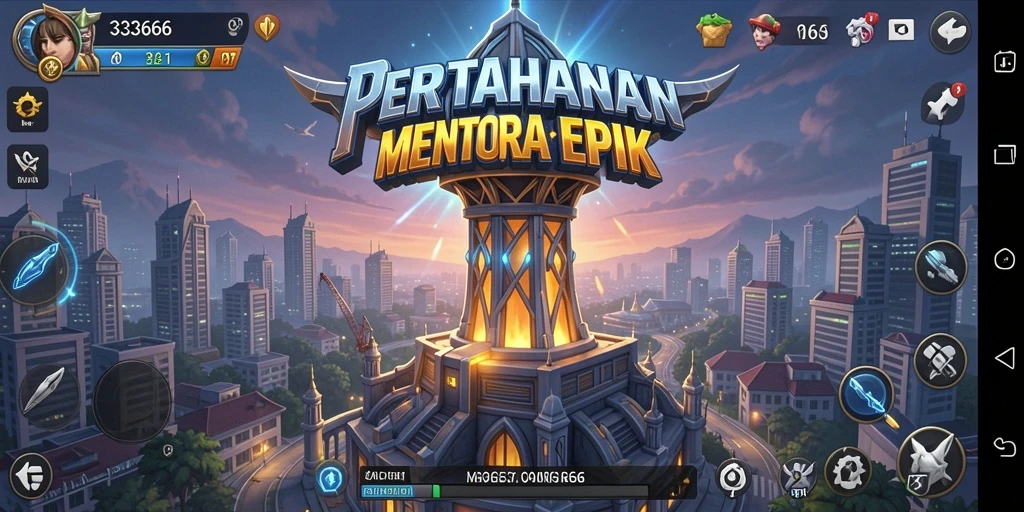 Gameplay seru Tower Defense dengan menara pertahanan yang strategis.