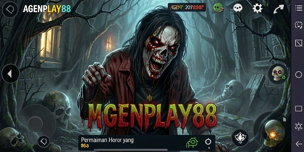 Tampilan gameplay mencekam dari AGENPLAY88 yang menampilkan suasana kegelapan dan ketegangan.