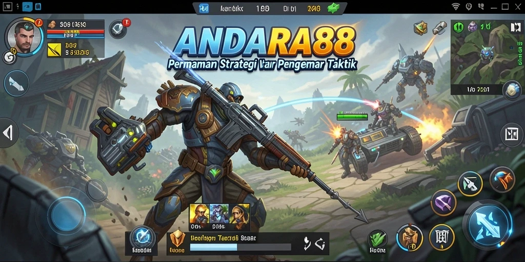 Tangkapan layar gameplay ANDARA88 menampilkan pertempuran strategi yang intens.