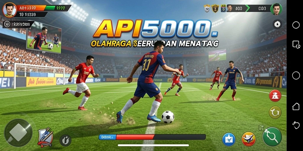 Tangkapan layar gameplay API5000 yang menunjukkan pertempuran olahraga yang intens.