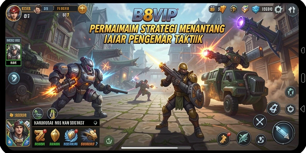 Tampilan gameplay B8VIP yang menegangkan dengan strategi real-time.