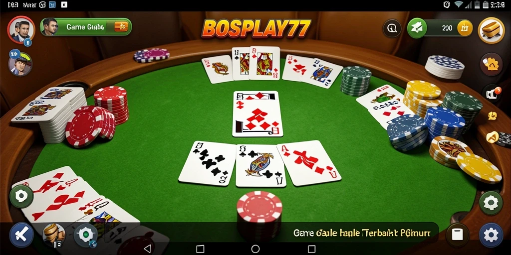 Screenshot gameplay <strong>BOSPLAY77</strong> yang menampilkan momen seru saat bermain Gaple.