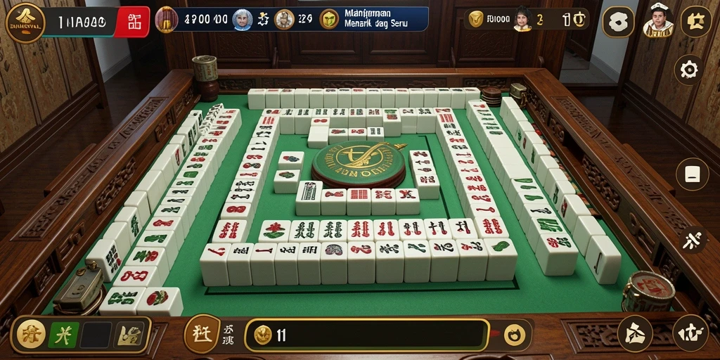 Tampilan gameplay menarik di DUNIAROYAL saat bermain Mahjong.