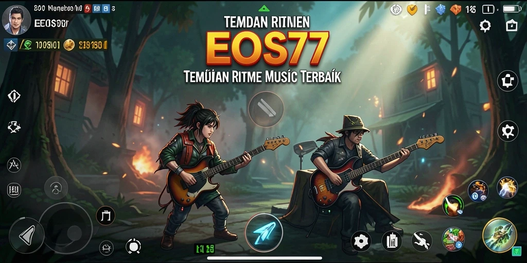 Screenshot gameplay menunjukkan pengguna menikmati pengalaman musik.