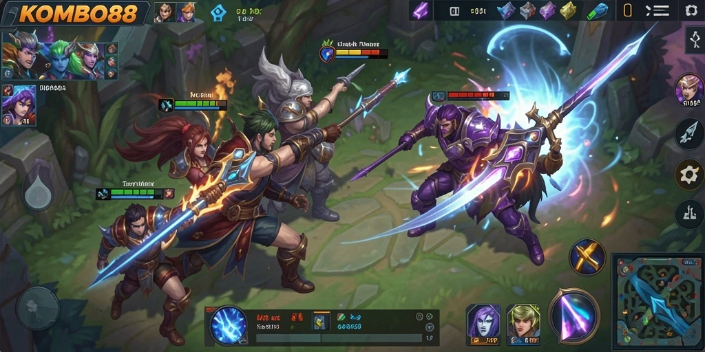 Tampilan gameplay aksi seru di KOMBO88.