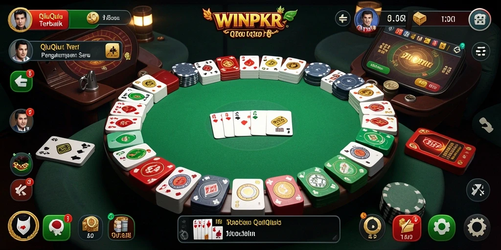 Tampilan gameplay QiuQiu yang seru dan interaktif di WINPKR.